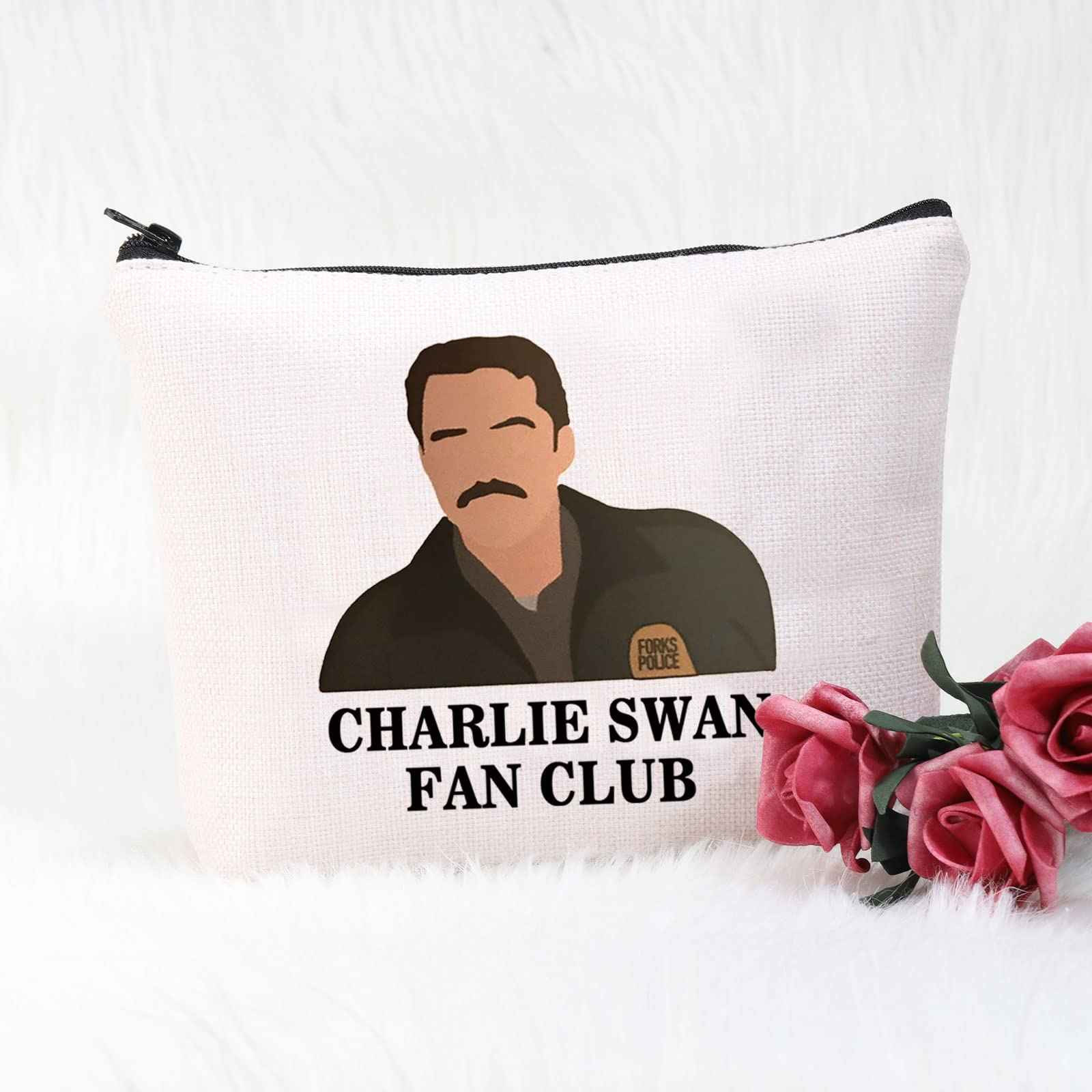 POFULL vampire Merchandise vampire Charlie Swan Fan Club Cosmetic Bag vampire Quote Makeup Bag(Charlie Swan bag)
