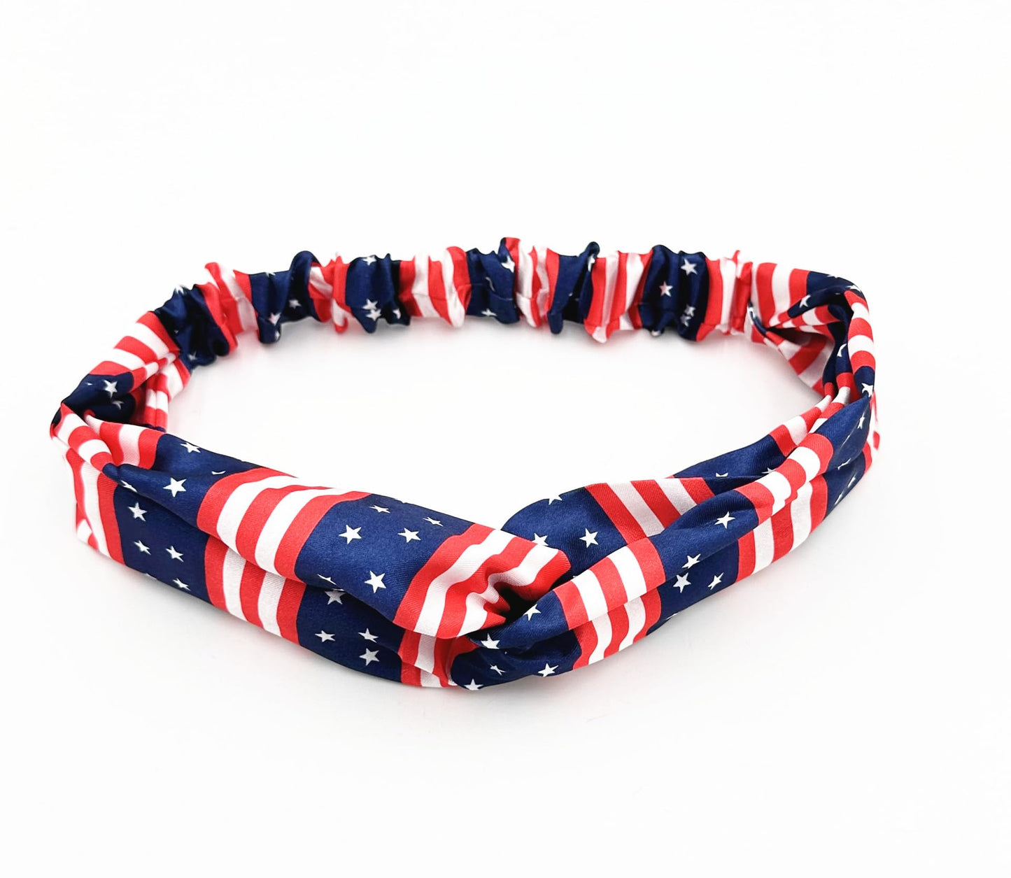 Patriotic Turban Headband Hair Scrunchies American USA Flag Headwear Hair Bands Tie JHN62 (Hair Band-B2)