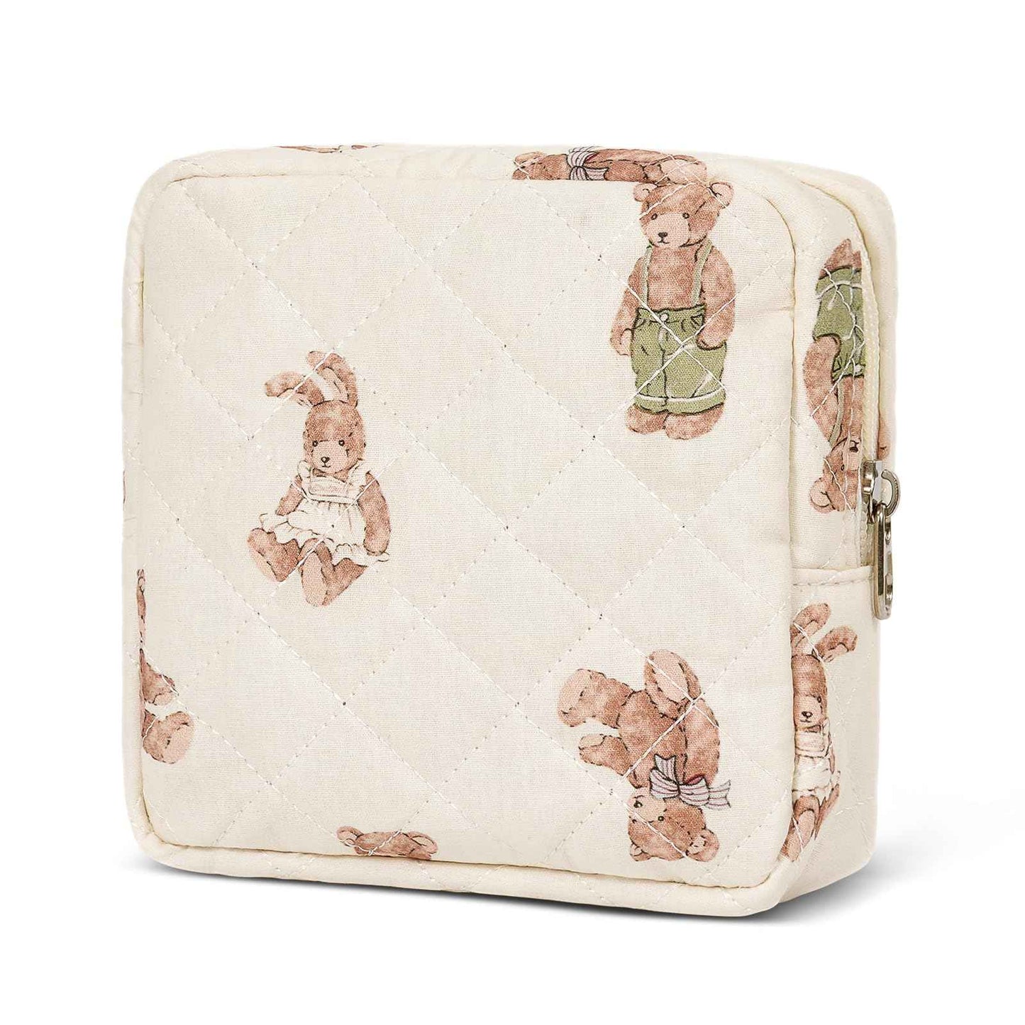 SXS LACONIC Small Makeup Bag for Purse,Quilted Cosmetic Pouch, Mini Make up Bags with Compartments Inside, Cute Cosmetic Organizer for Women, Travel Toiletry Bag