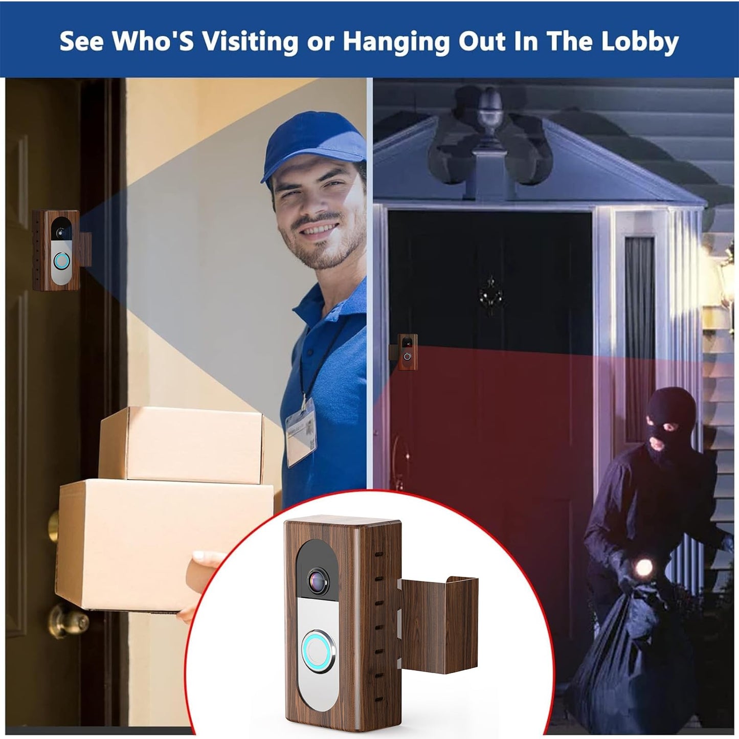 KIMILAR Anti-Theft Video Doorbell Mount Compatible with Most Wireless Video Doorbell, Adjustable Mounting Bracket Accessories for Houses, Apartments, Businesses