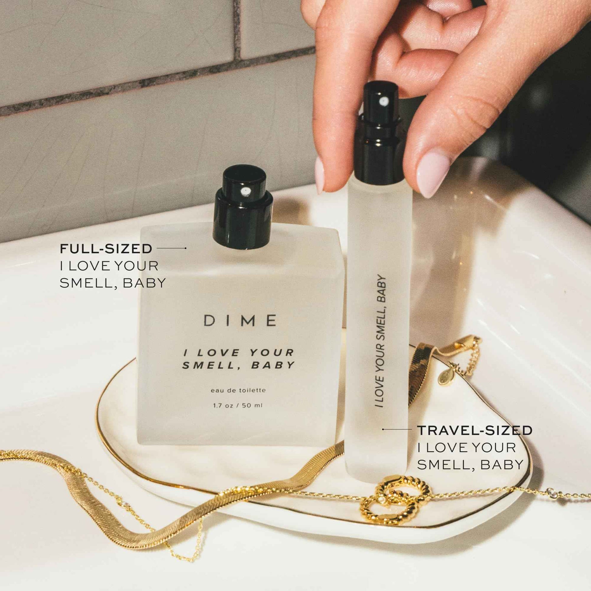 DIME Beauty Perfume I Love Your Smell, Baby, 0.34 oz / 10 ml - Sweet Floral Scent, Hypoallergenic, Clean Perfume, Eau de Toilette For Women