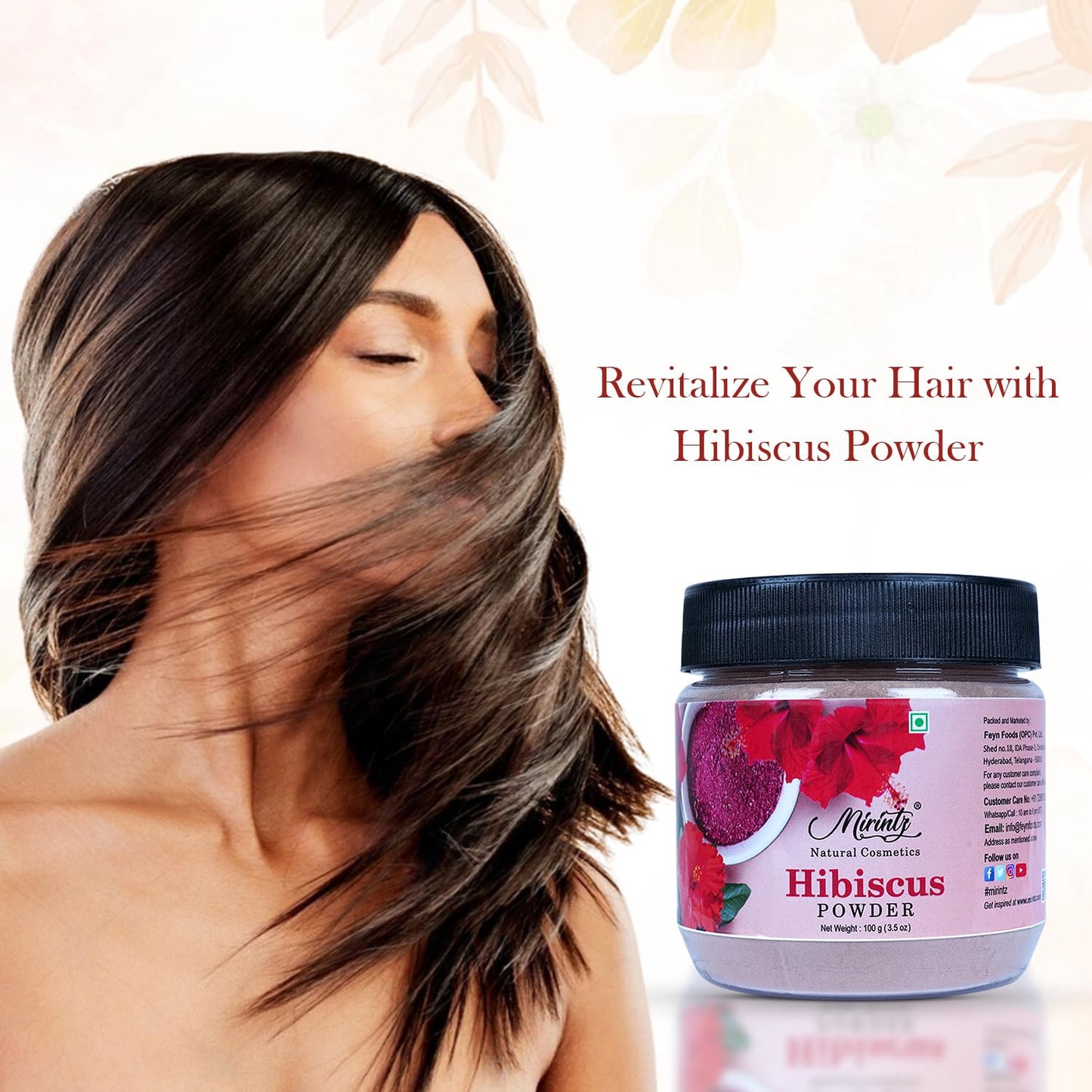 Mirintz 100% Natural Hibiscus Powder |(100 gms) Dried Hibiscus Flower for Skin & Haircare | Lily of the Valley Herbs for Hair Growth | Hibiscus Powdder for Face Mask | Hair