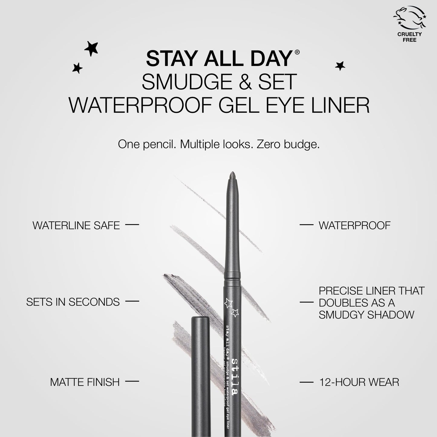 stila Stay All Day Smudge & Set Waterproof Gel Eye Liner Waterline-Safe, Long-Lasting Color Wear, Smooth Glide Eyeliner Pencil or Eyeshadow Silver Lining