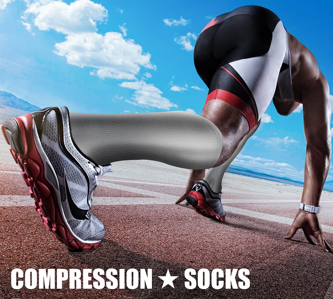 CHARMKING Compression Socks for Women & Men Circulation (3 Pairs) 15-20 mmHg is Best Athletic for Running, Flight Travel, Support, Cycling, Pregnant - Boost Performance, Durability (S/M, Multi 52)