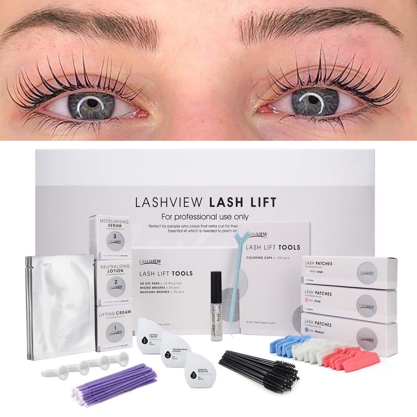 LASHVIEW Lash Lift Kit,Lash Lift,Professional Eyelash Perm Kit,Liquid Set,Semi-Permanent,Curling Perming,Wave Lift Extension Perm Set