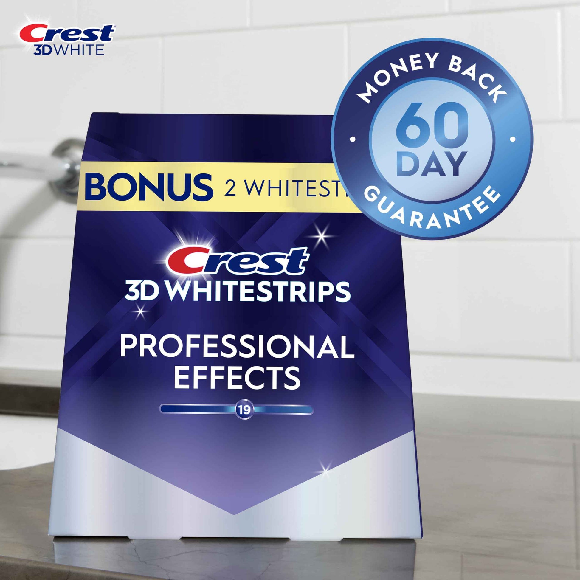 Crest 3D Whitestrips Professional Effects – Teeth Whitening Kit, 22 Treatments (20 + 2 Bonus), Each with 1 Upper/1Lower, 44 Strips – Crest 3DWhite Teeth Whitening Strips