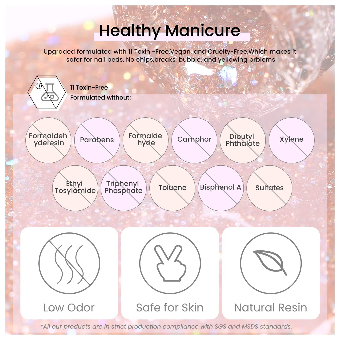 MAYCHAO 15ML Rose Gold Glitter Gel Nail Polish 1Pc Sparkly Rose Gold Gel Polish Soak Off UV LED Nail Polish Nail Art Starter Manicure Salon DIY at Home, 0.5 OZ