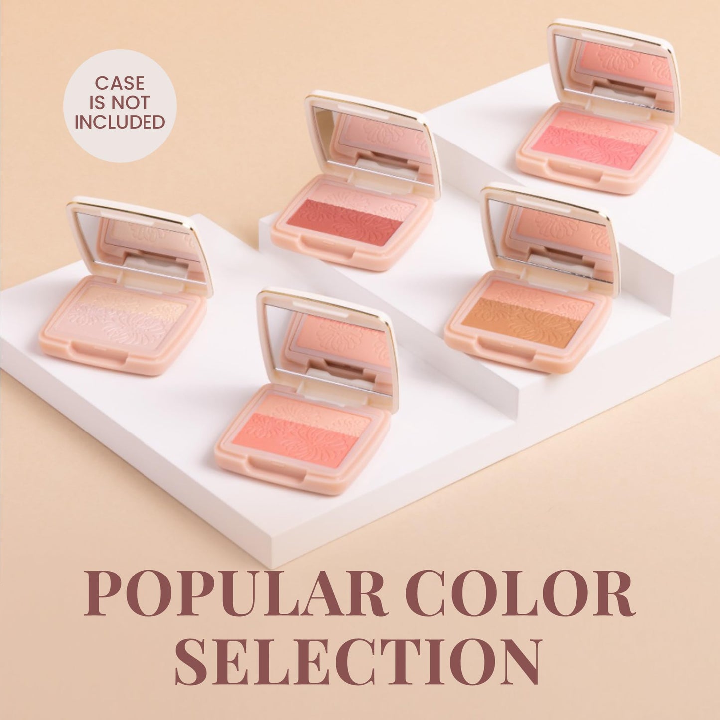 Paul & Joe Pressed Blush Palette Refill Only, Case Sold Separately, Oil-Absorbing Blush Powder, Bi-Color Face Blushes with Fitting Veil Powder, Light Beige and Orange, 08 Chat Capricieux, 0.17 oz