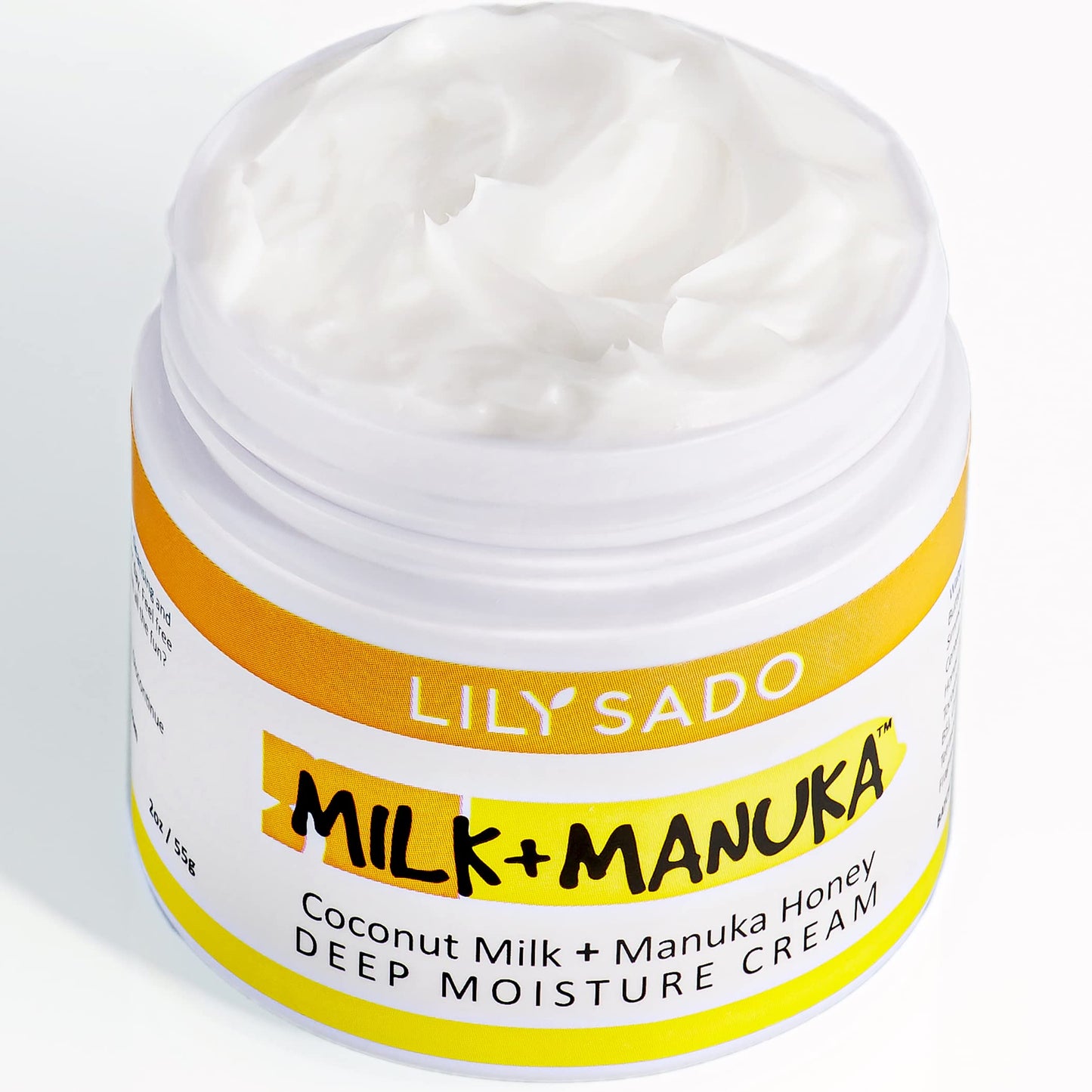 LILY SADO Coconut Milk and Manuka Honey Natural Face Moisturizer - Non Greasy Organic Facial Cream with Cocoa Butter and Gotu Kola - Amazing Anti-aging Formula