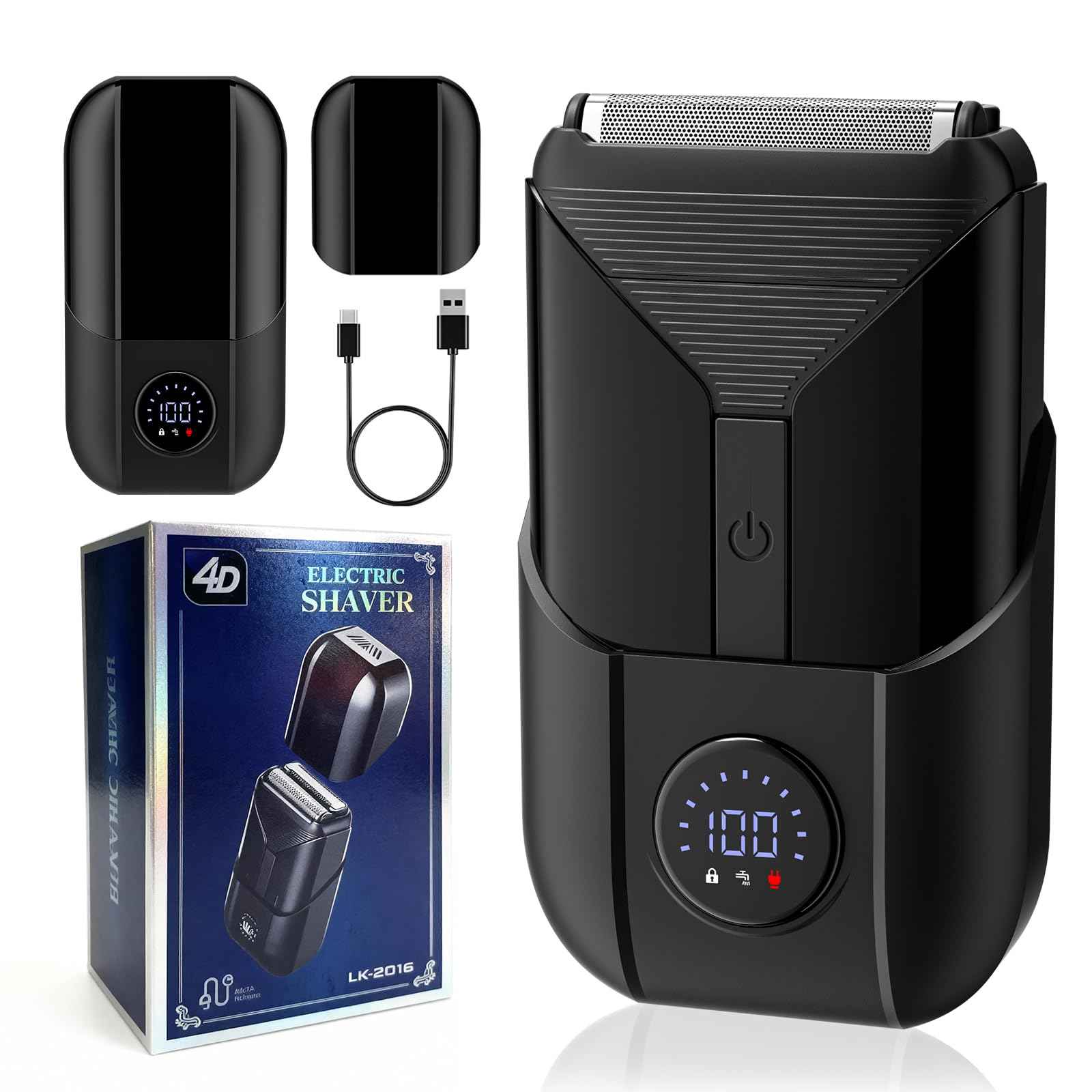 VNTGSHVER Foil Shavers for Men - Smooth & Close Electric Razor, USB-C Rechargeable Razor, High Precision Electric Face Shaver, Waterproof, Cordless, Dual-Action SkinSafe Foil Blades