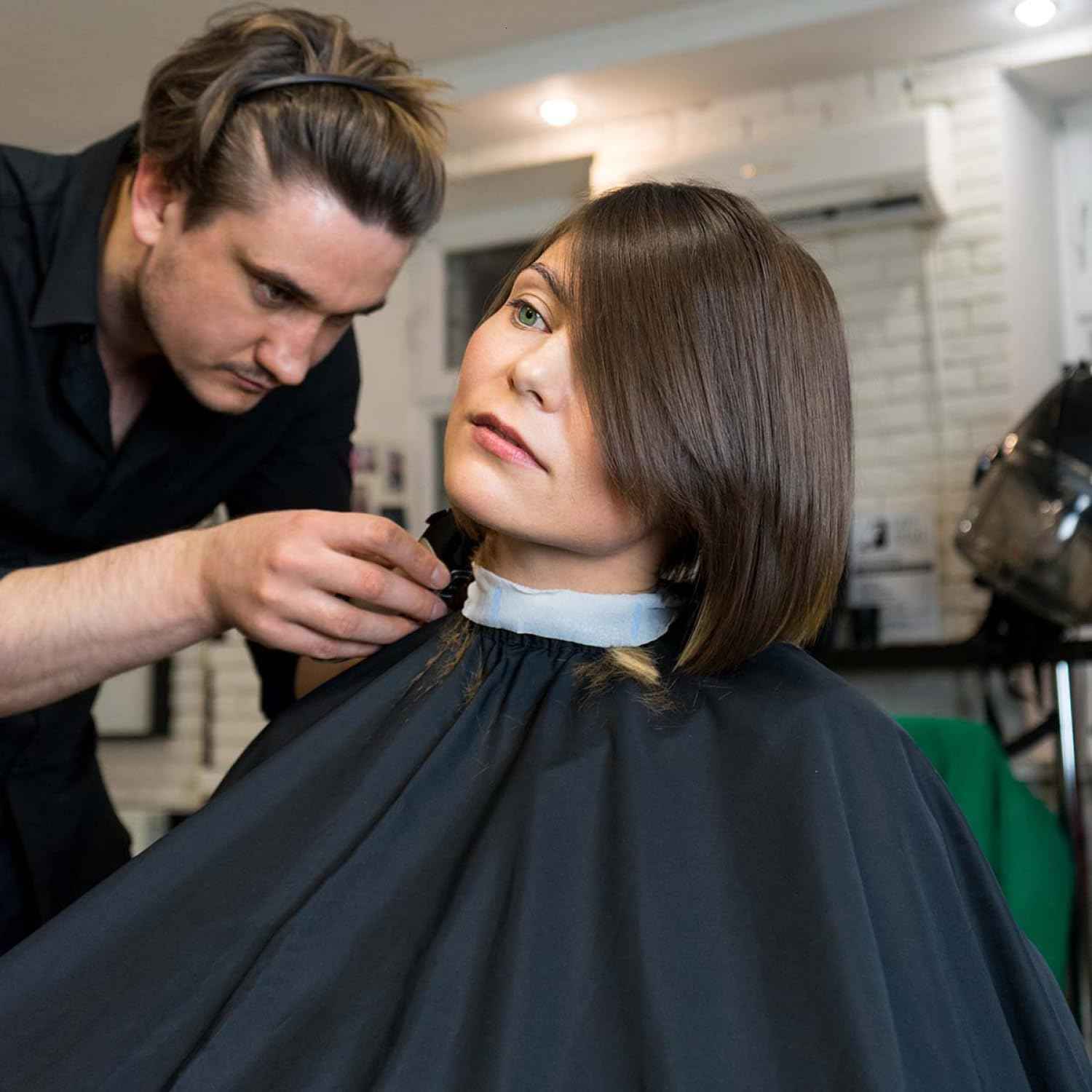 SenseYo 10 Rolls Barber Neck Paper Strips Band Disposable Haircutting Stretchy Barber Neck Tissue Wrap for Salon Haircut Spa Massage (Pack of 2)