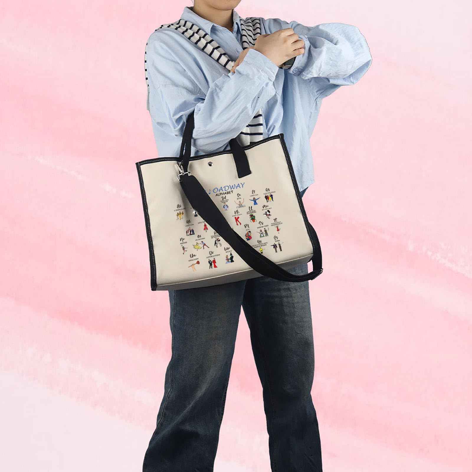 MNIGIU Musical Tote Bag Musical Lover Gift M-usical Theatre Gift M-usical Merch Mus-ical G-ift