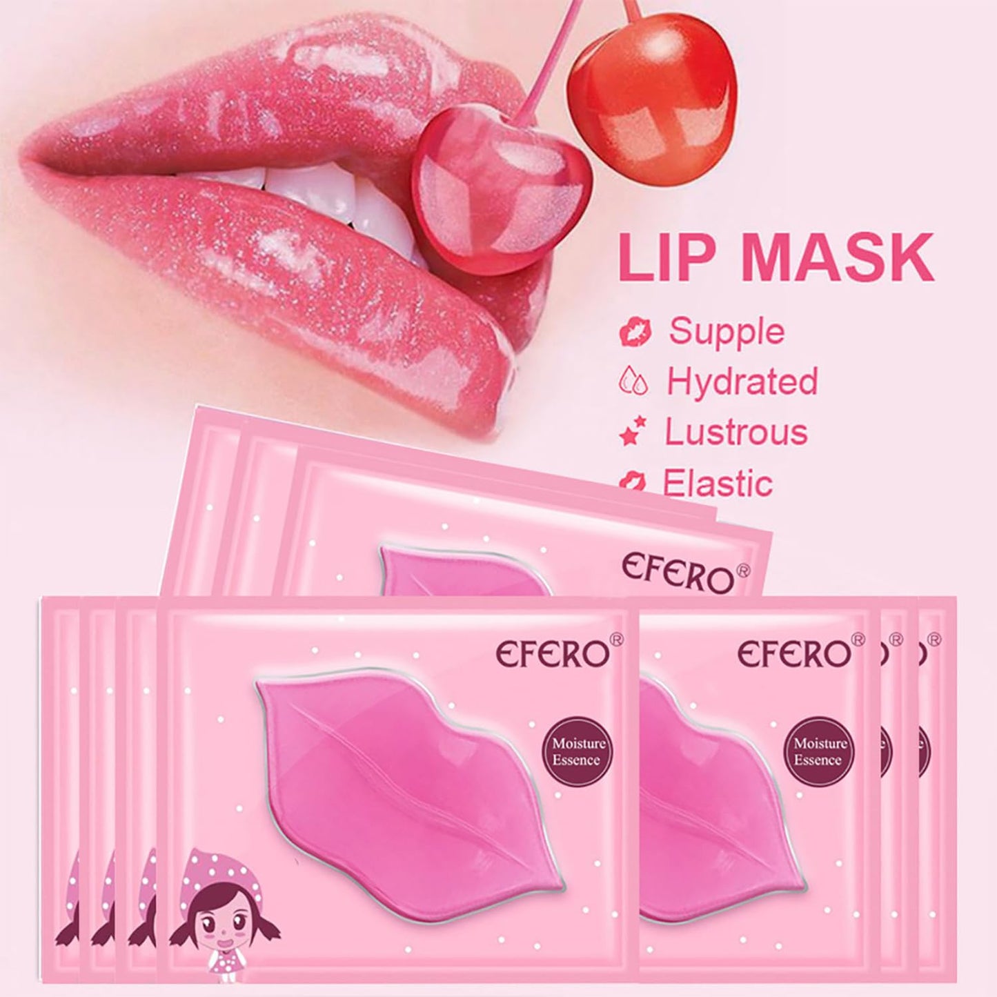 Eakroo 20 Pairs Lip Masks & Eye Mask, Power Crystal Gel 24K Lip Eye Mask, Effectively Nourishes the Lip & Eye Skin, Anti-Aging Eye Patches for Moisturizing, Reducing Fine Lines Dark Circle