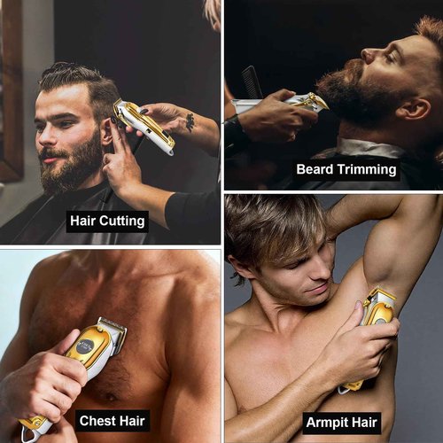 CIICII Hair Clippers for Men Professional, Cordless Barber Clippers for Hair Cutting (12Pcs Rechargeable USB Adjustable LCD Display Hair Beard Grooming Trimming Haircut Kit) for DIY Home Barber Salon