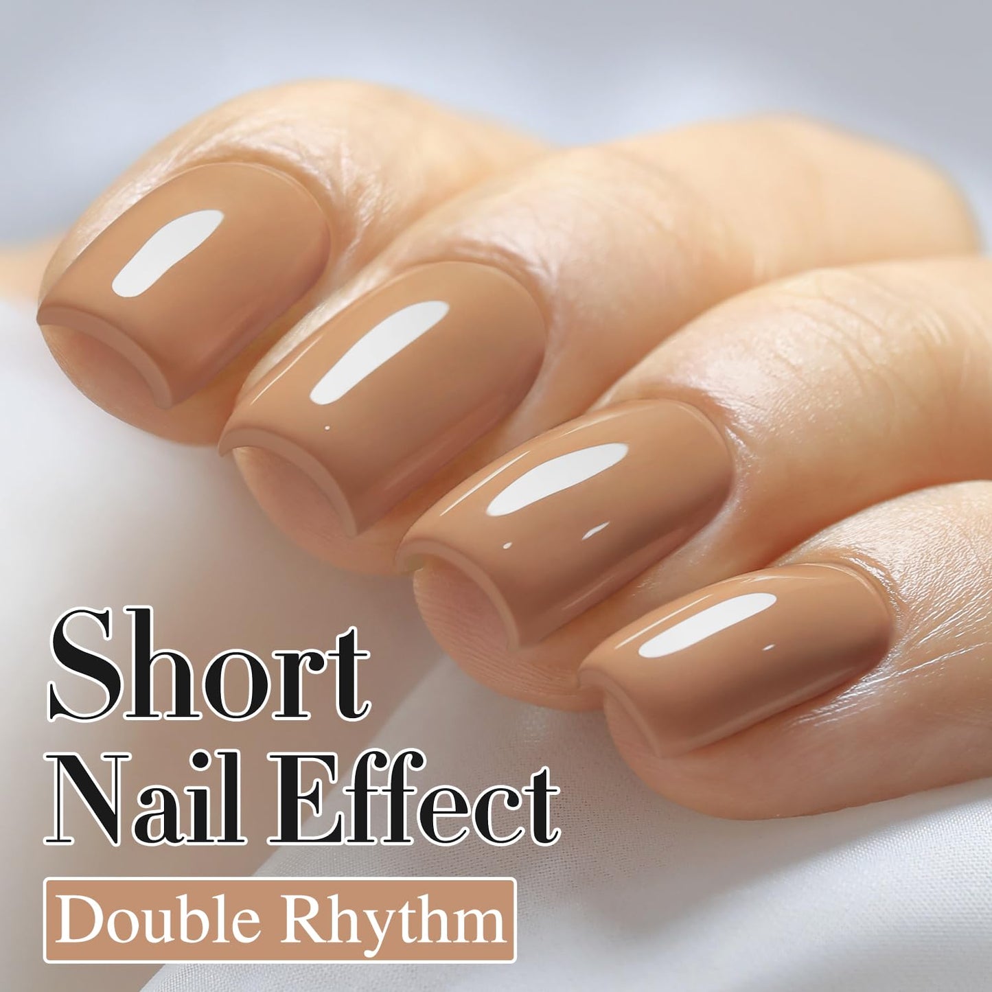 Double Rhythm 15ML Gel Nail Polish Pure Sheer Same Color Same Bottle Soak Off Gel Polish Art Manicure Salon DIY at Home for Women (Deep Nude-A1441)