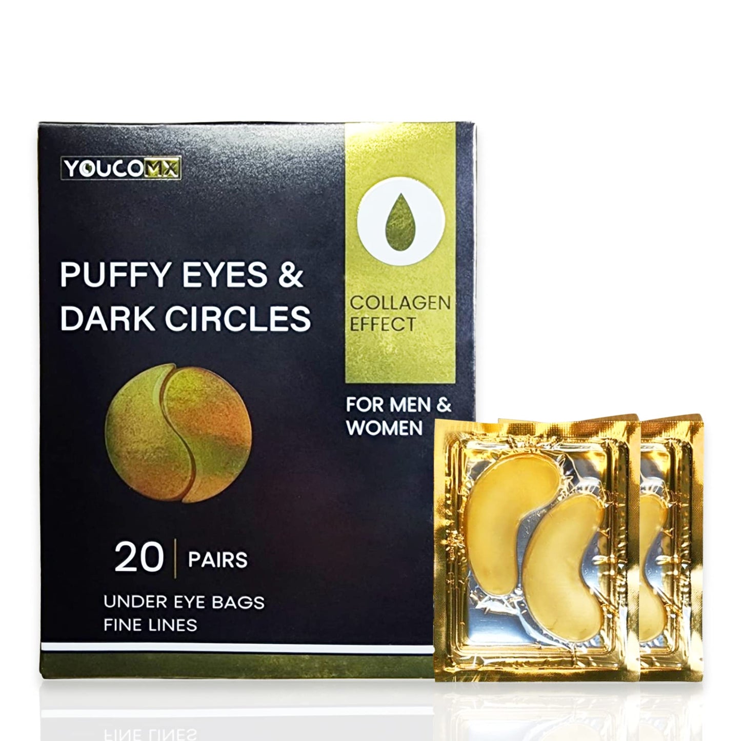 YoucomX - Eye Mask Under Eye Patches for Puffy Eyes & Dark Circles 20 Pairs Eye Gels Pads Reduce Wrinkles Treatments - Eye Bags Refresh Your Skin