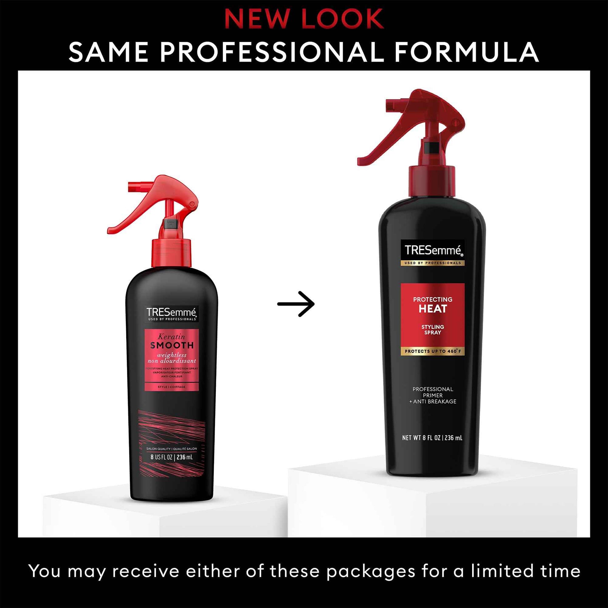 TRESemmé Protecting Heat Spray with Keratin, 3-Pack + Extra Hold Hairspray for Thermal Protection & Frizz Control