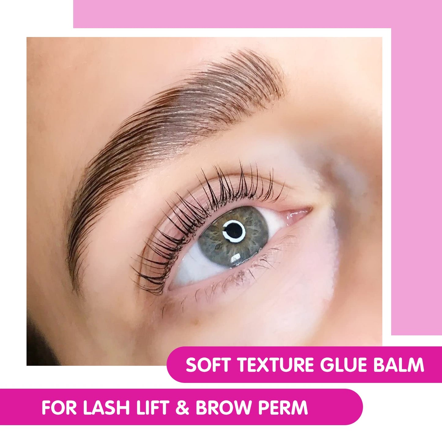 PERMANIA Lash Glue Balm, Eyelash Lifting Adhesives Strong Hold and Perfectly Shaped Eyebrows for Brow Lamination Kit, Lash Lift Balm Bright Colors & Fruity Flavours Fast Drying & Waterproof (Pink)