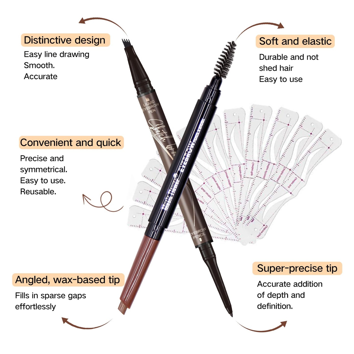 Eyebrow Tattoo Pencil, 2024 New Magic Eyebrow Pencil,4 Fork Tip 3D Microblading Waterproof Eyebrow Pencil, Natural Makeup Fine Stroke Magic Eyebrow Pencil with 4 Micro-Fork… (dark gray-#3)