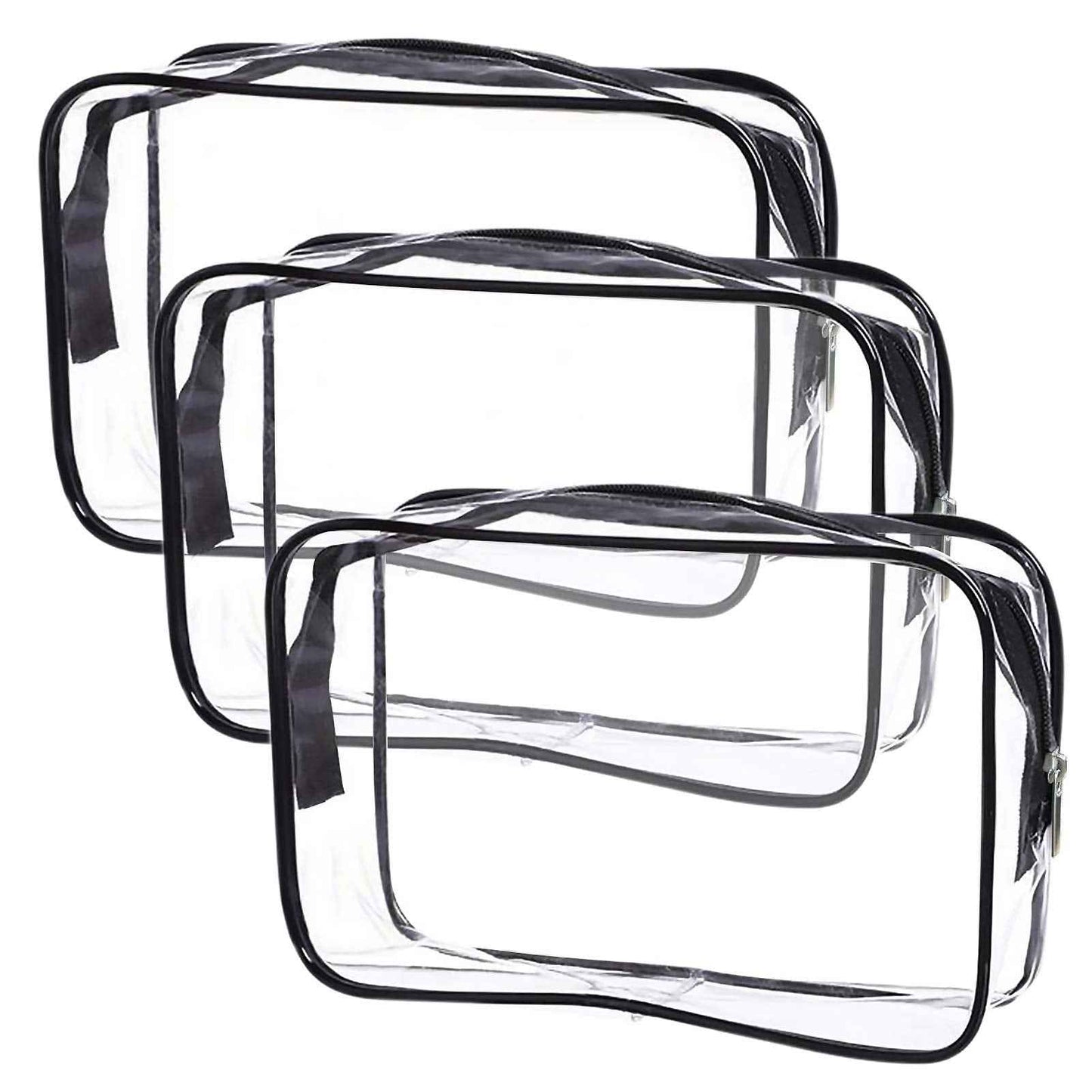 Cosywell Mop Slippers Shoes Cover Dust Duster Slippers 10 PCS 5 Pairs Clear Toiletry Bag Quart Size Bag Travel Makeup Cosmetic Bag PVC Toiletries Cosmetic Pouch for Women Men 3PCS (S)