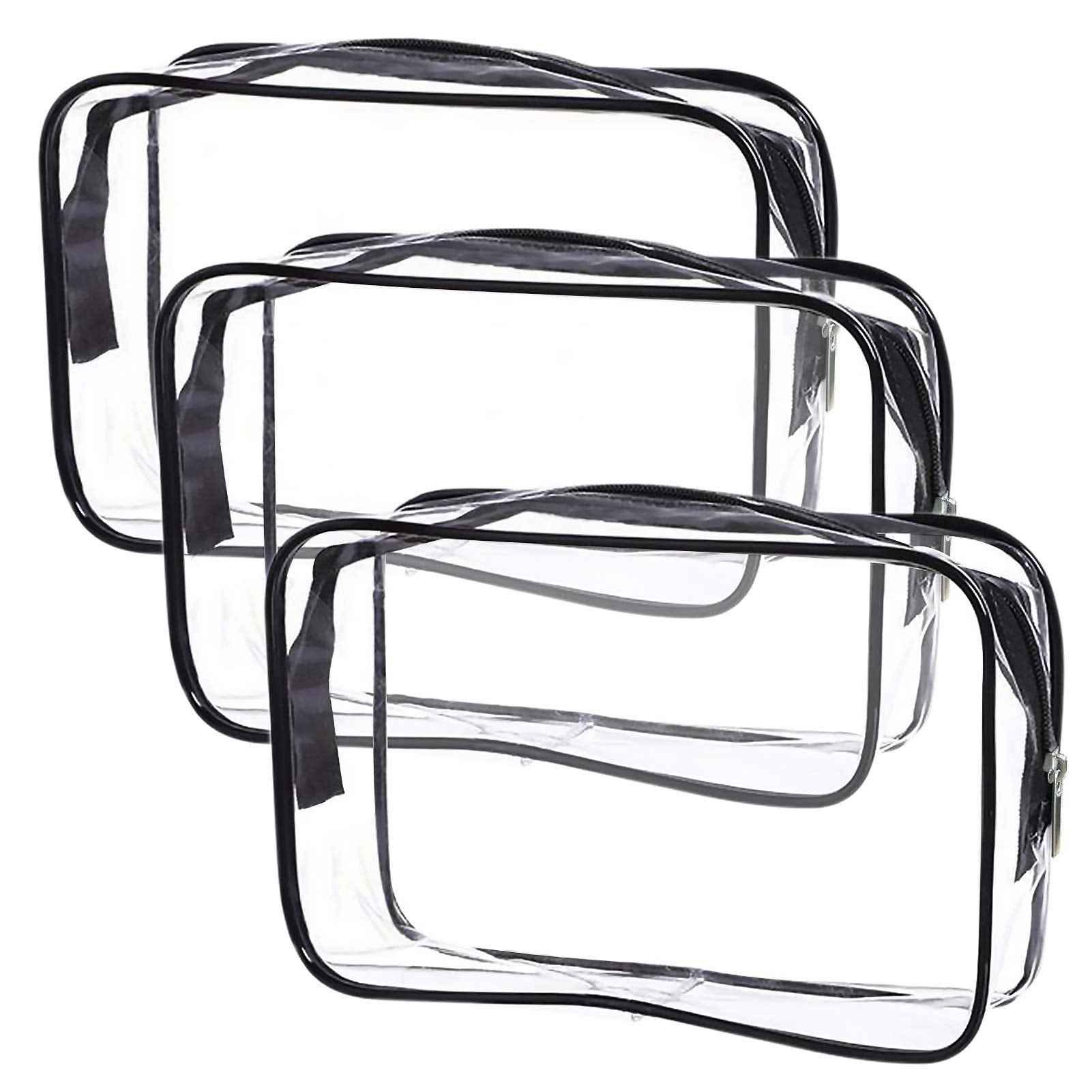 Cosywell Mop Slippers Shoes Cover Dust Duster Slippers 10 PCS 5 Pairs Clear Toiletry Bag Quart Size Bag Travel Makeup Cosmetic Bag PVC Toiletries Cosmetic Pouch for Women Men 3PCS (S)