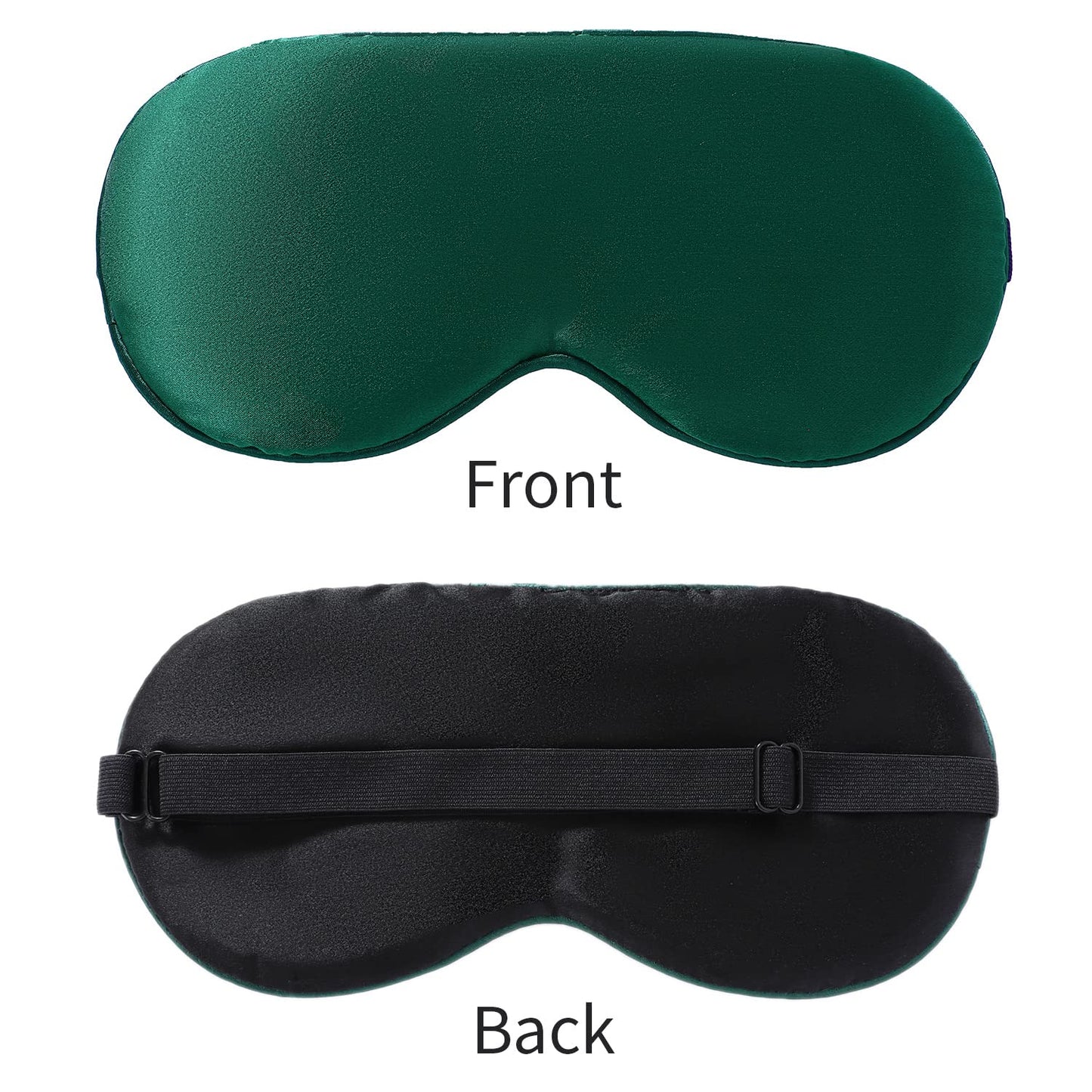 2-Pack 100% Real Natural Silk Eye Mask, Silk Sleeping Mask, Shade Puffy Eye Gift with Adjustable Straps, Sleep Eye Mask, SHJINJU Eye Mask Shade (Black and Dark Green)