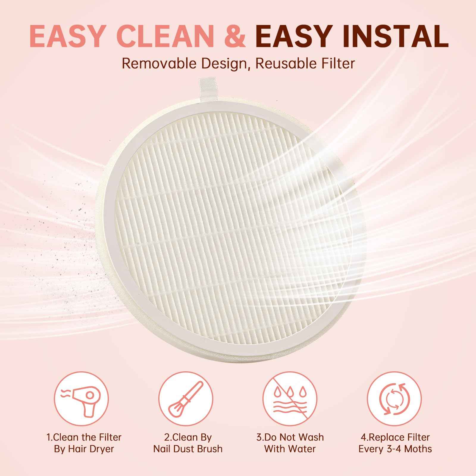 CHRISTINE SHELLY 3500RPM Cordless Nail Dust Collector,Portable Dust Collector Nail Tech with LED Display,Rechargeable Dust Suction Machine with Reusable Fillter for Acrylic Gel Polish,Salon & Home