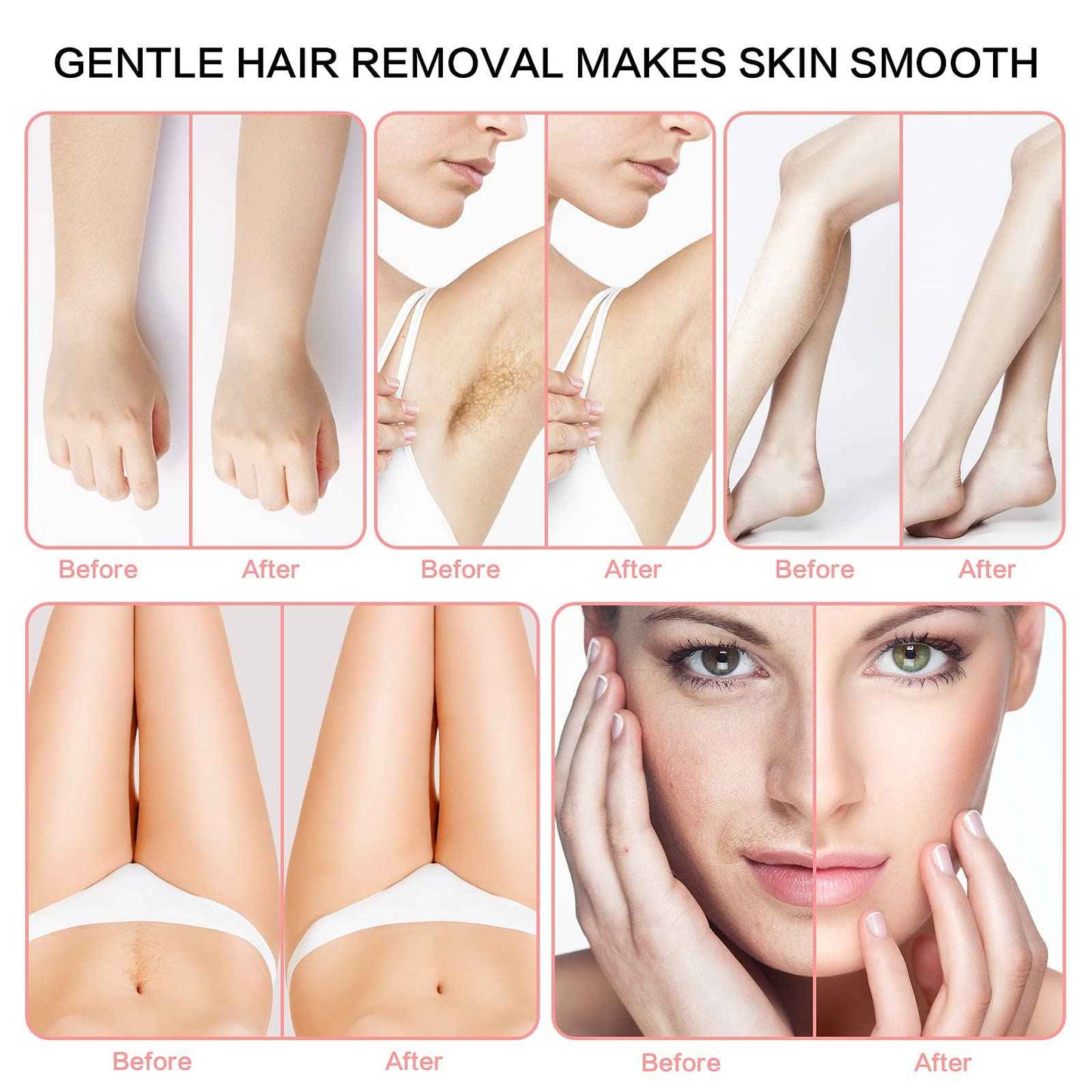 Portable Wax Warmer Machine for Painless Hair Removal, Women Men Professional Wax Heater with Adjustable Temperature Set, 20pcs Sticks (White - Single Pot)