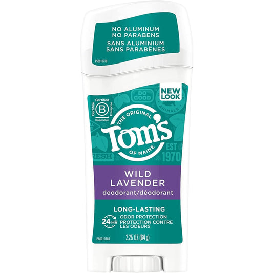 Tom's of Maine Natural Long-Lasting Deodorant Stick Lavender 2.25 Oz (Pack of 5)