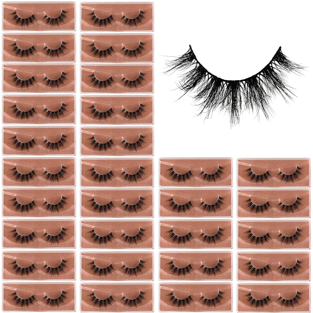 APCYUST Lashes Mink Bulk Wholesale Lashes 5D Fluffy Eyelashes (Spiky 30 Pairs)