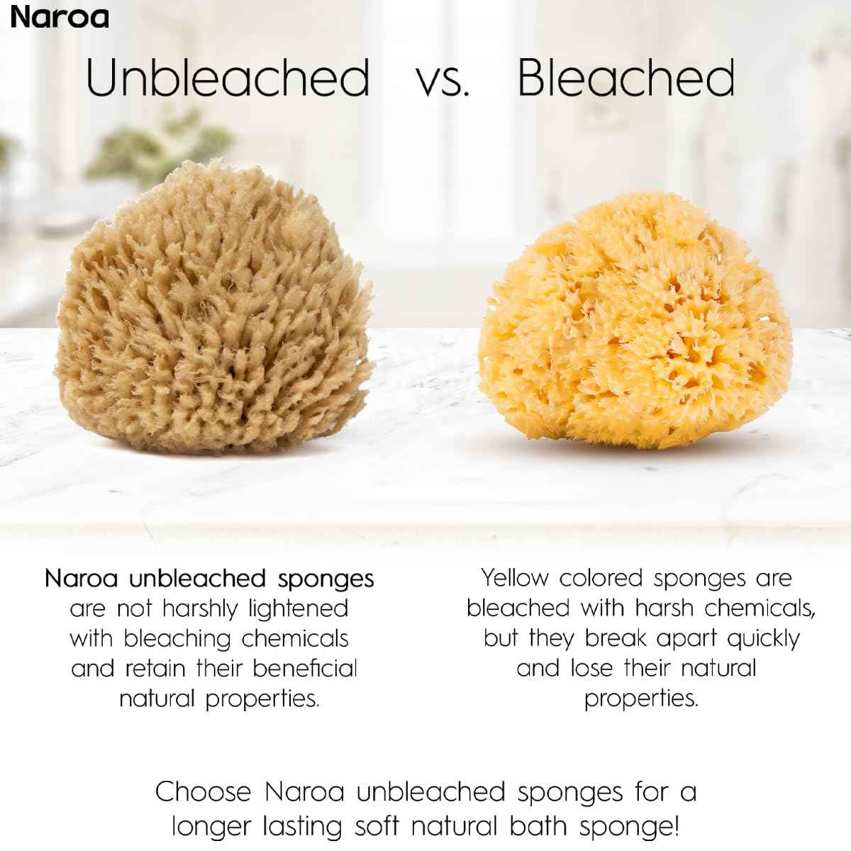 NAROA Natural Baby Bath Sponge in Gift Box | Premium Soft Wool Sea Sponge for Babies | Newborn Bath Time Essentials | Sustainable & Plastic Free (2 Pack)