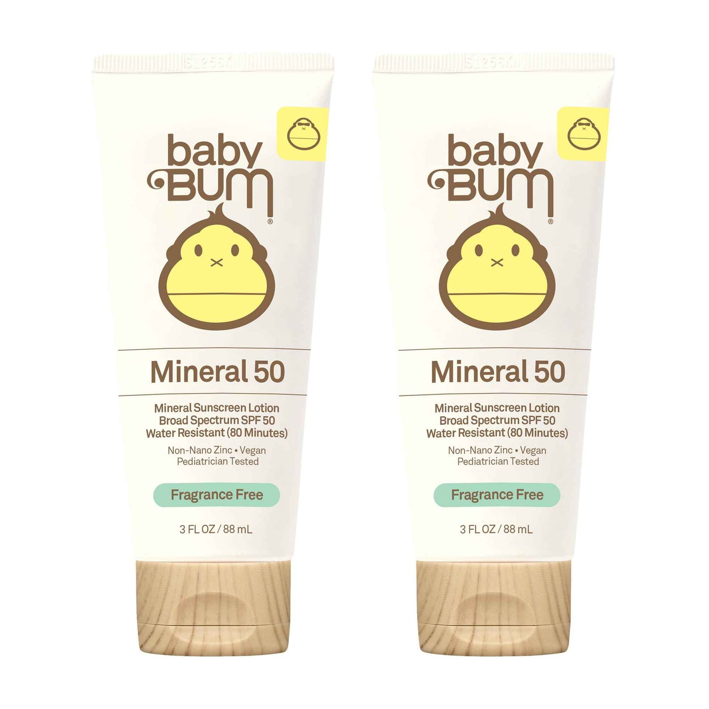 Baby Bum Mineral Sunscreen Lotion | SPF 50 | UVA, UVB Face and Body Protection | Fragrance Free Safe for Sensitive Skin | Travel Size | 3 Ounce | Pack of 2