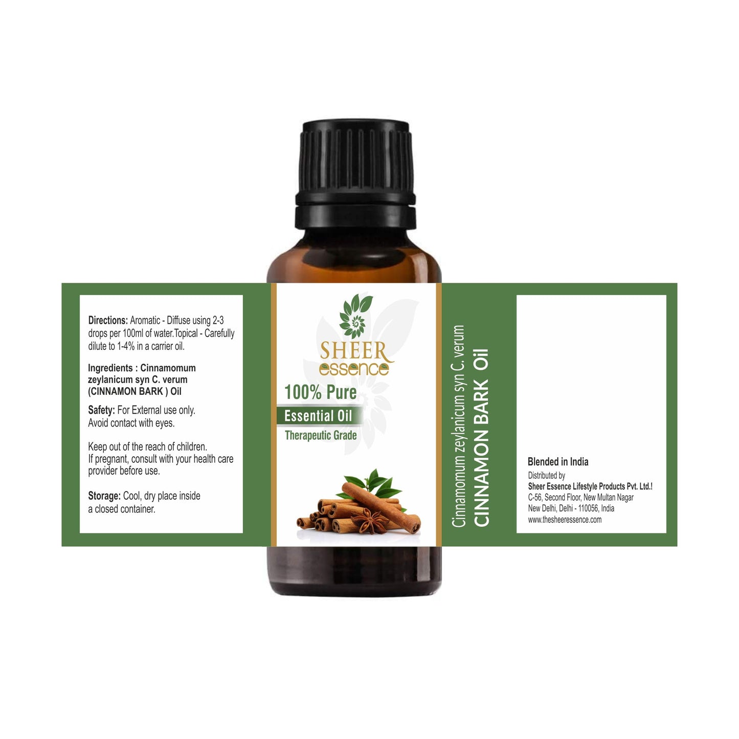 Cinnamon Bark Oil (Cinnamomum Zeylanicum Syn C. Verum) Essential Oil 100% Pure Natural Undiluted Uncut Therapeutic Grade Oil 8.45 Fl.OZ