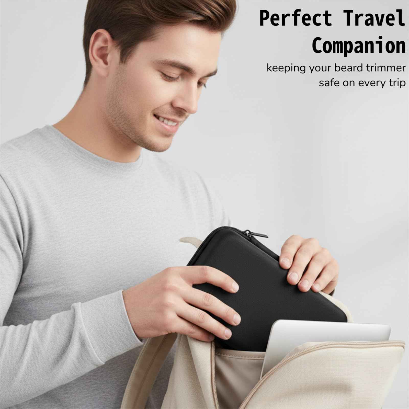 ZyCooom Beard Trimmers Case, Hair Clipper Shaving Hard Travel Case Compatible with Norelco Multigroom Series 9000/7000/5000/3000, OLOV, Ufree, Oneblade, Electric Body Shaver and Accessories -Black