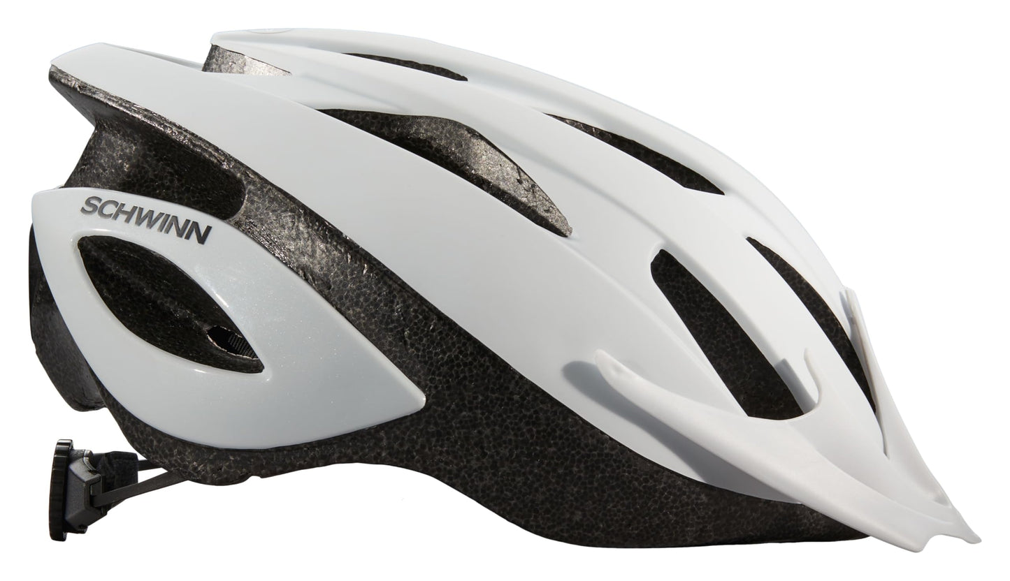 Schwinn Thrasher Bike Helmet for Adult Men Women Age 14+ with Suggested Fit 58-62cm, Lightweight with Adjustable Side and Chin Strap, No Light, White