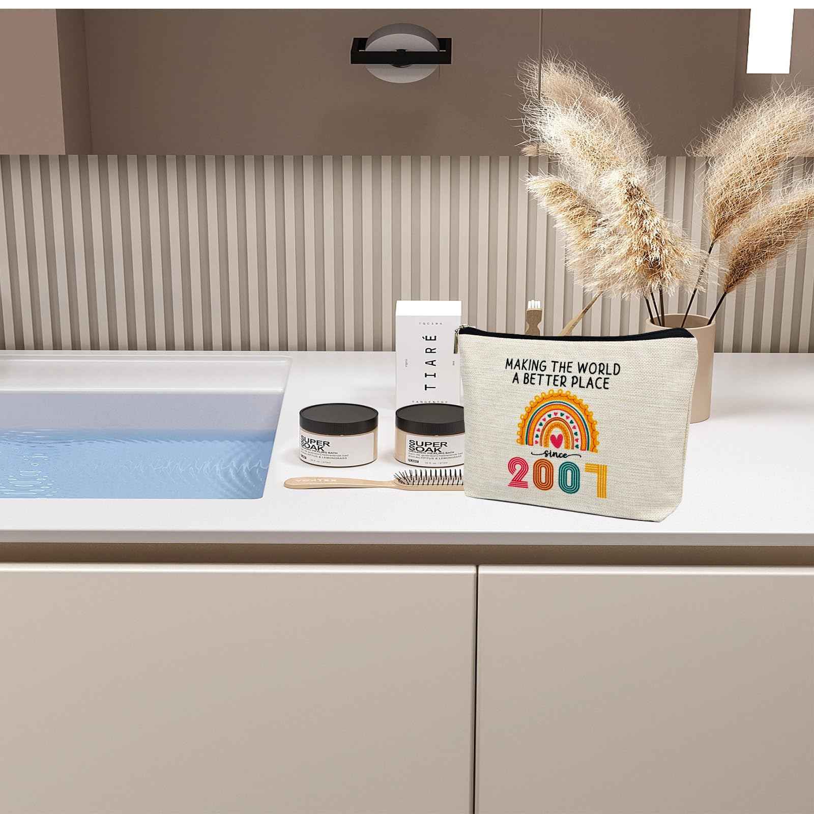 Ancpeany 18th Birthday Gifts for Girls: Makeup Bag, 2007 Happy 18th Birthday Decorations, Cosmetic Travel Pouch