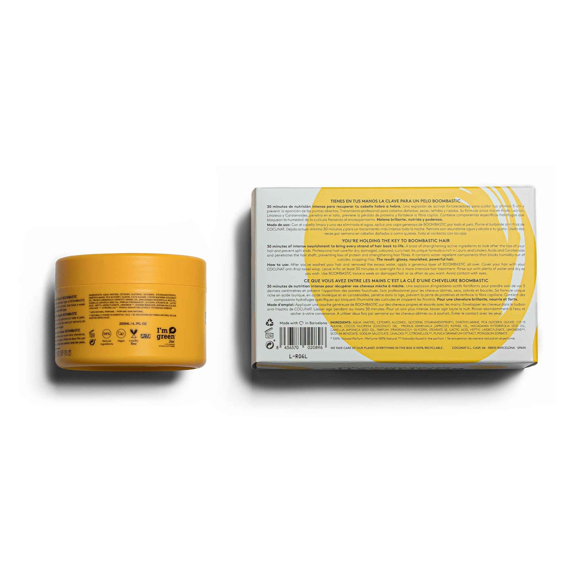 COCUNAT - Boombastic - Ultra Nourishing Hair Mask - For Dry, Damaged or Broken Hair - Suitable for the Curly Method - 200 ml