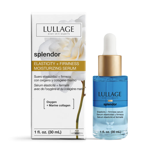 Lullage Splendor Elasticity and firmness serum with Oxygen and Marine Collagen: reduces the appearance of wrinkles, optimal level of hydration, protects the skin, day and night (1 fl. oz.)