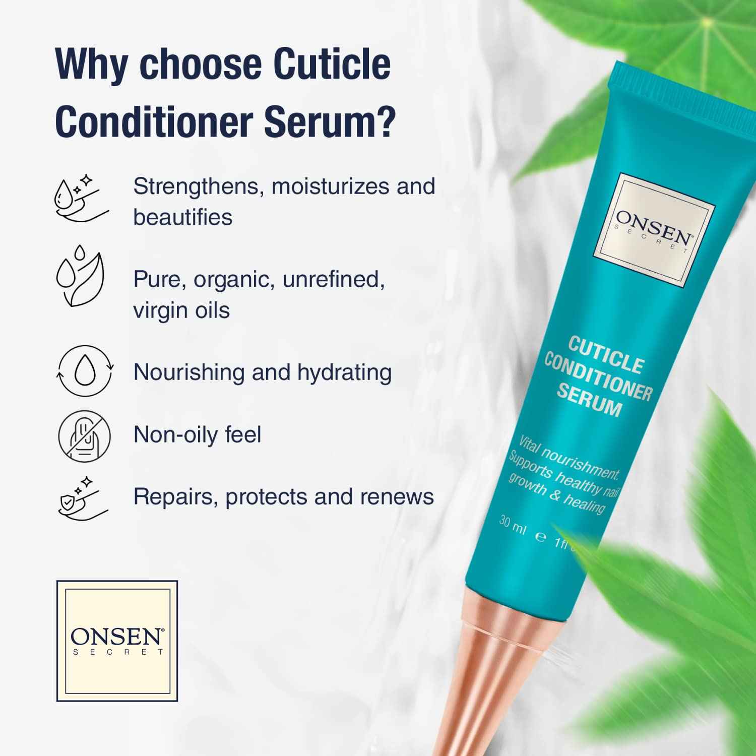 Onsen Secret Cuticle Conditioner Cream 30ml, 3 Way Japanese Nail Buffer Block, 6pcs Nail File Dual Grit. Cuticle Oil Nail Care Serum Sooth, Repair & Strengthen Cuticles & Nails + Shape & Shine Kit