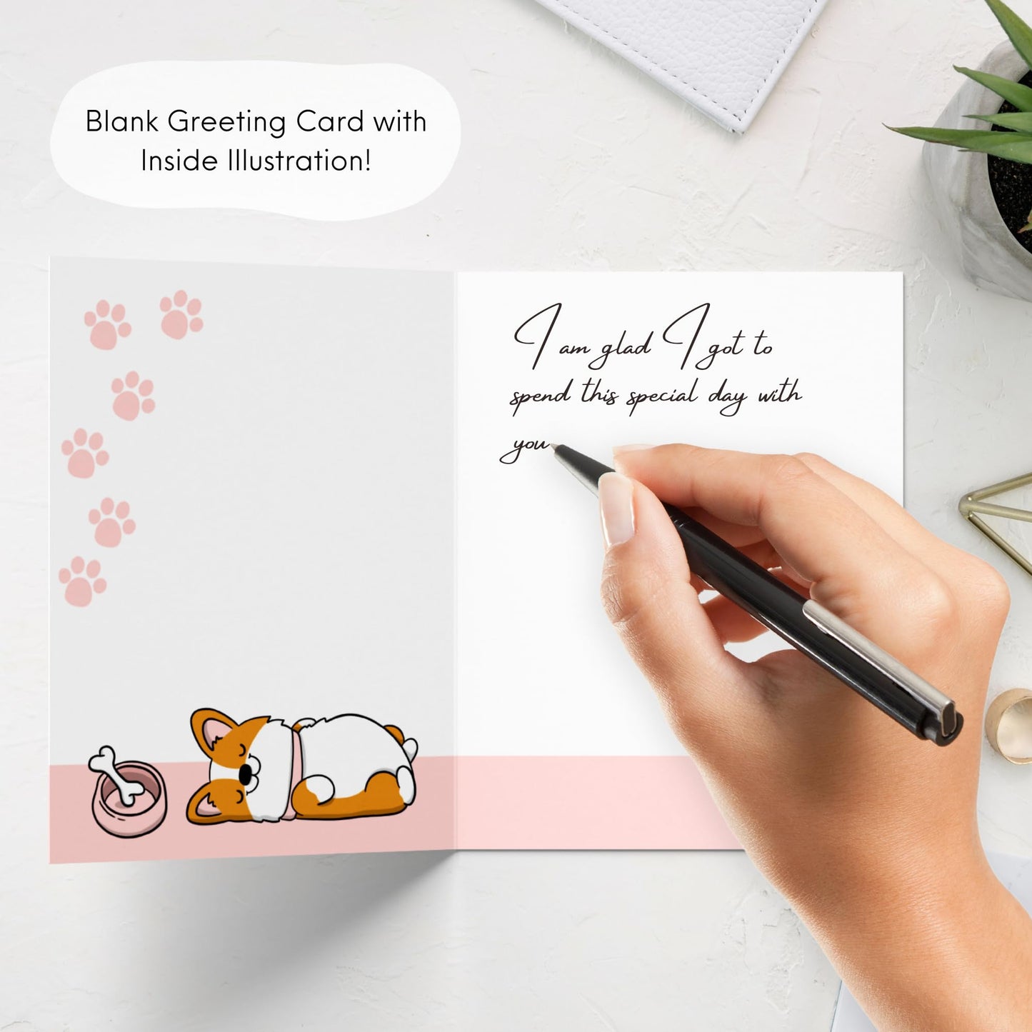 Anniversary Birthday Card for Her Him/Funny Birthday Card for Boyfriend Girlfriend/Husband Wife/Handmade Greeting Card (I love you with all my butt - Corgi dog)