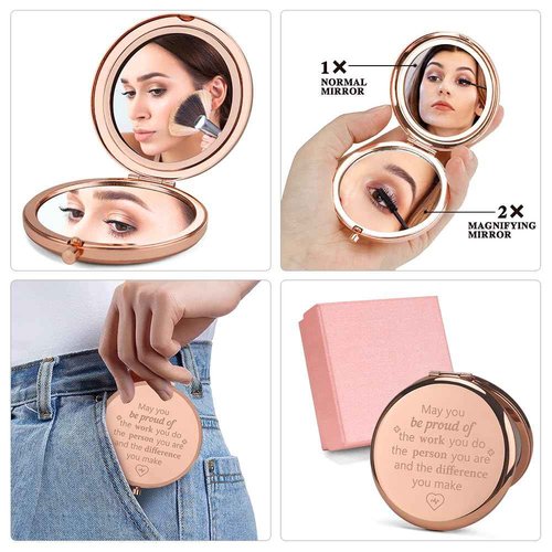 Dealoco Nurse Gifts for Women,Appreciation Mothers Day Graduation Inspirational Motivational Christmas Valentines Gifts for Nurses Practitioner Certified,Rose Gold Makeup Mirror,Nurse Week Day Gifts