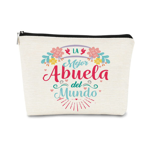 Mothers Day Gifts for Grandma Abuela Grandmother Gifts Makeup Bag Gifts Ideas for Grandma,Spanish Makeup Bag,Best Grandma Cosmetic Bag for Women,Grandma Grandmother Abuela Mother's Day from Grandkids