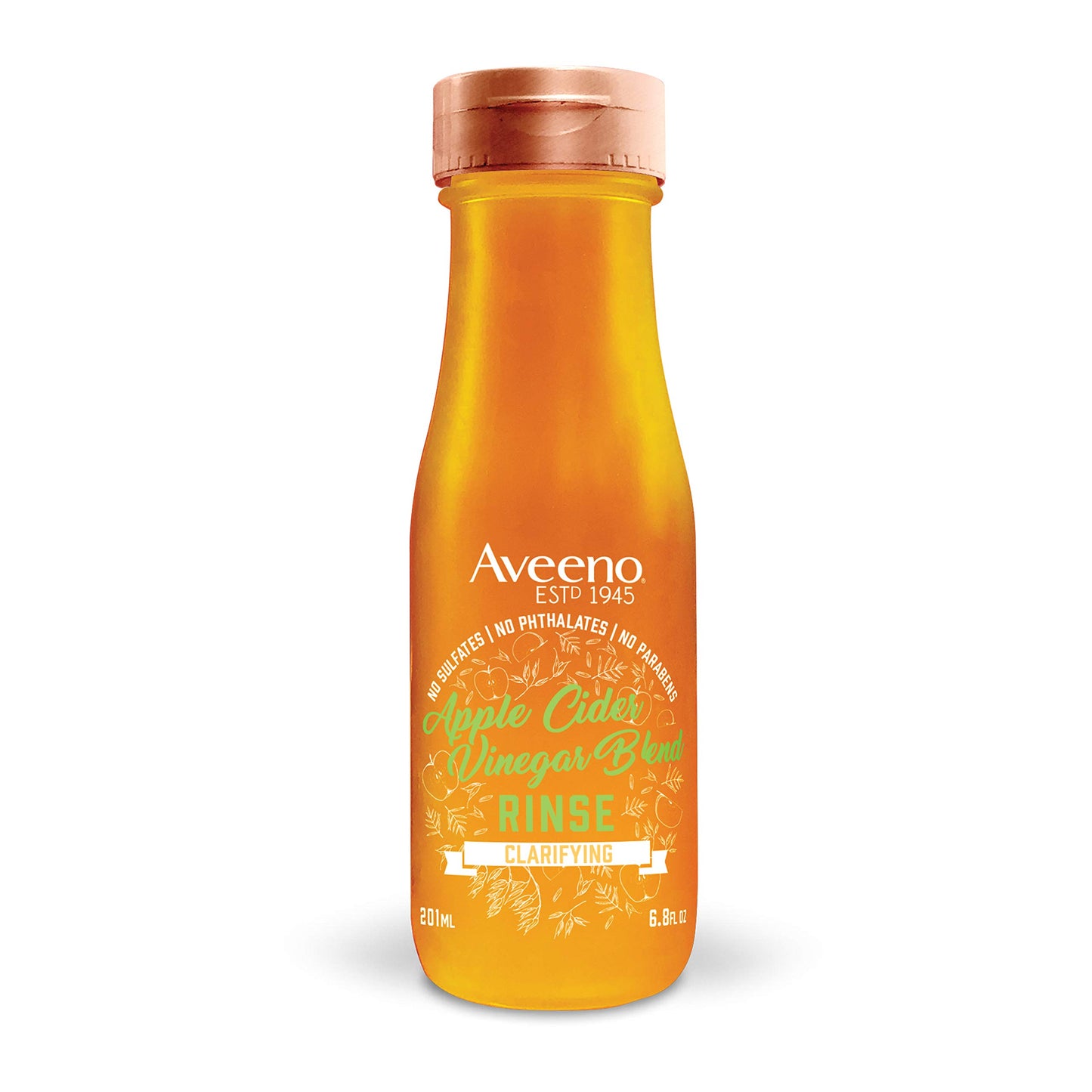 Aveeno Apple Cider Vinegar Clarifying In-Shower Rinse for Balanced, Shiny Hair - Sulfate-Free, pH-Balancing Treatment for Oily or Dull Hair, Paraben & Dye-Free, 6.8 Fl Oz