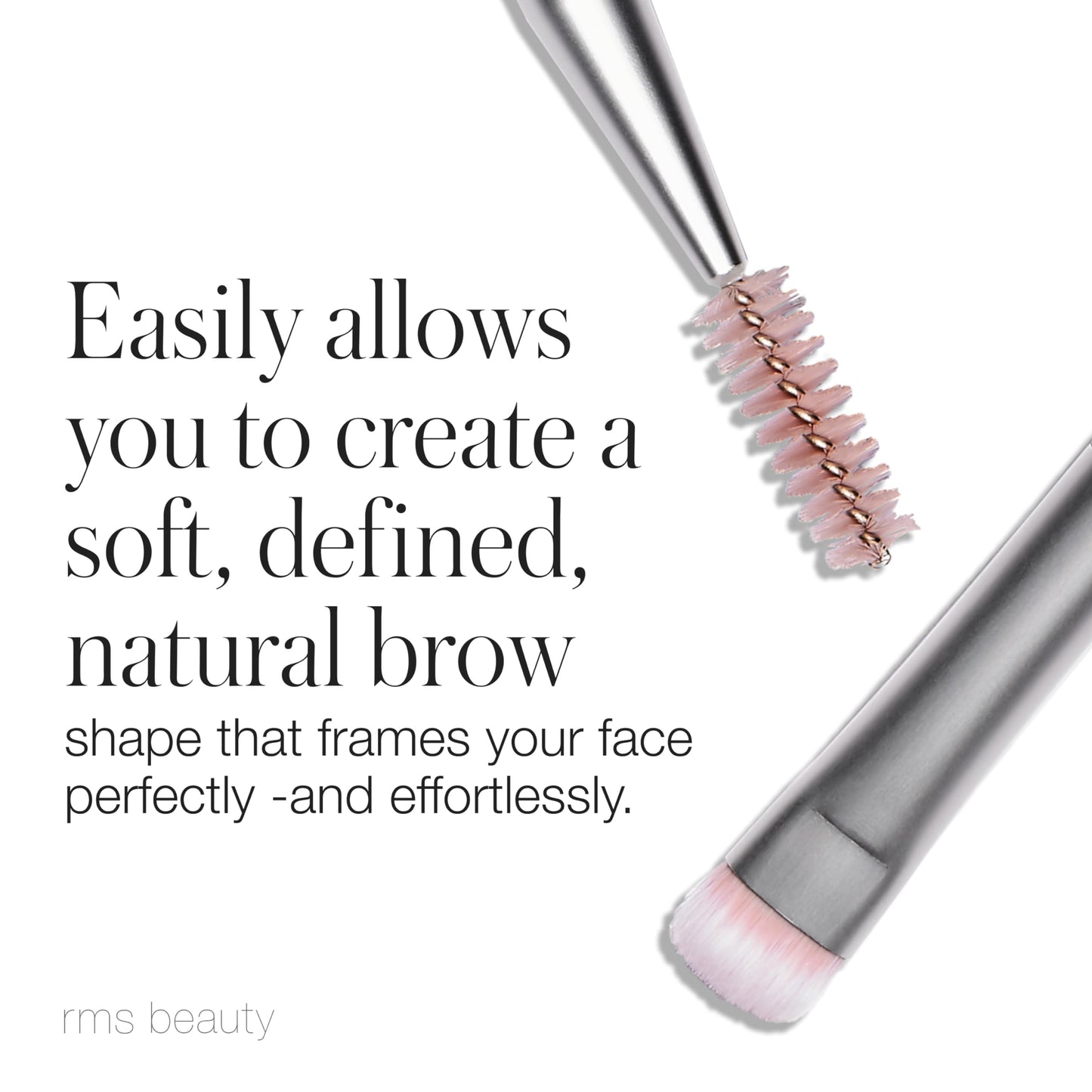 RMS Beauty Back2Brow Brush - Eyebrow Makeup Brush with Spoolie, Eyebrow Brush, Make Up Brush, Brow Brushes for Eyebrows, Eyebrow Pencil Powder Brush