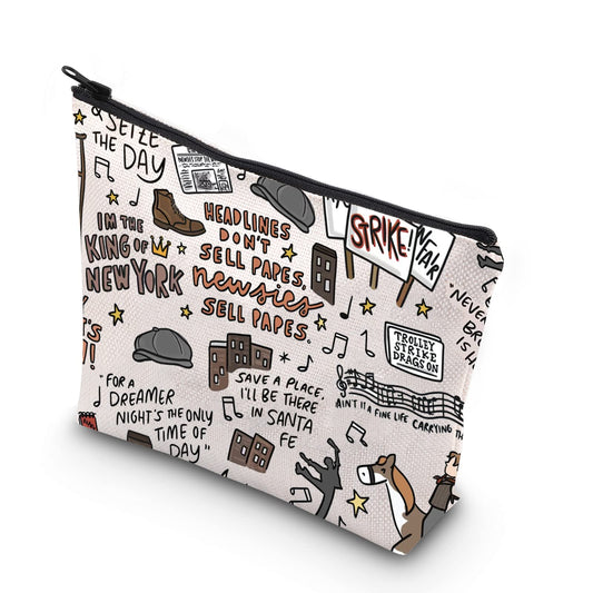 WCGXKO Theatre Lover Gift Broadway Musical Gift Musical Theater Seize the Day Zipper Pouch Makeup Bag (The Day)