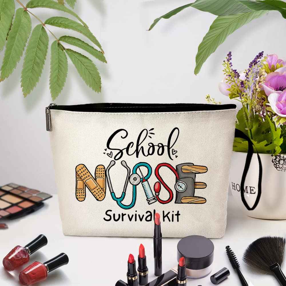 ZHANTUONE Nurse Survival Kit Funny Cosmetic Bag, for Travel Toiletry Zipper Storage Pouch Makeup Bag, Appreciation Gifts for Nurse Week Nurse Practitioner, Nurse Graduation Gifts, Nurses Day Gifts