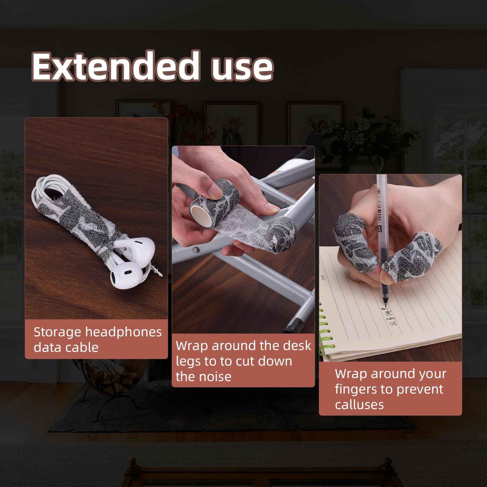 JimKing Tattoo Grip Cover, Tattoo Machine Handle Cover, Self-Adhesiive Tape for Sport Pet Tattoo,Elastic Bandage Wrap Roll Tattoo Machine Supply, 4pcs