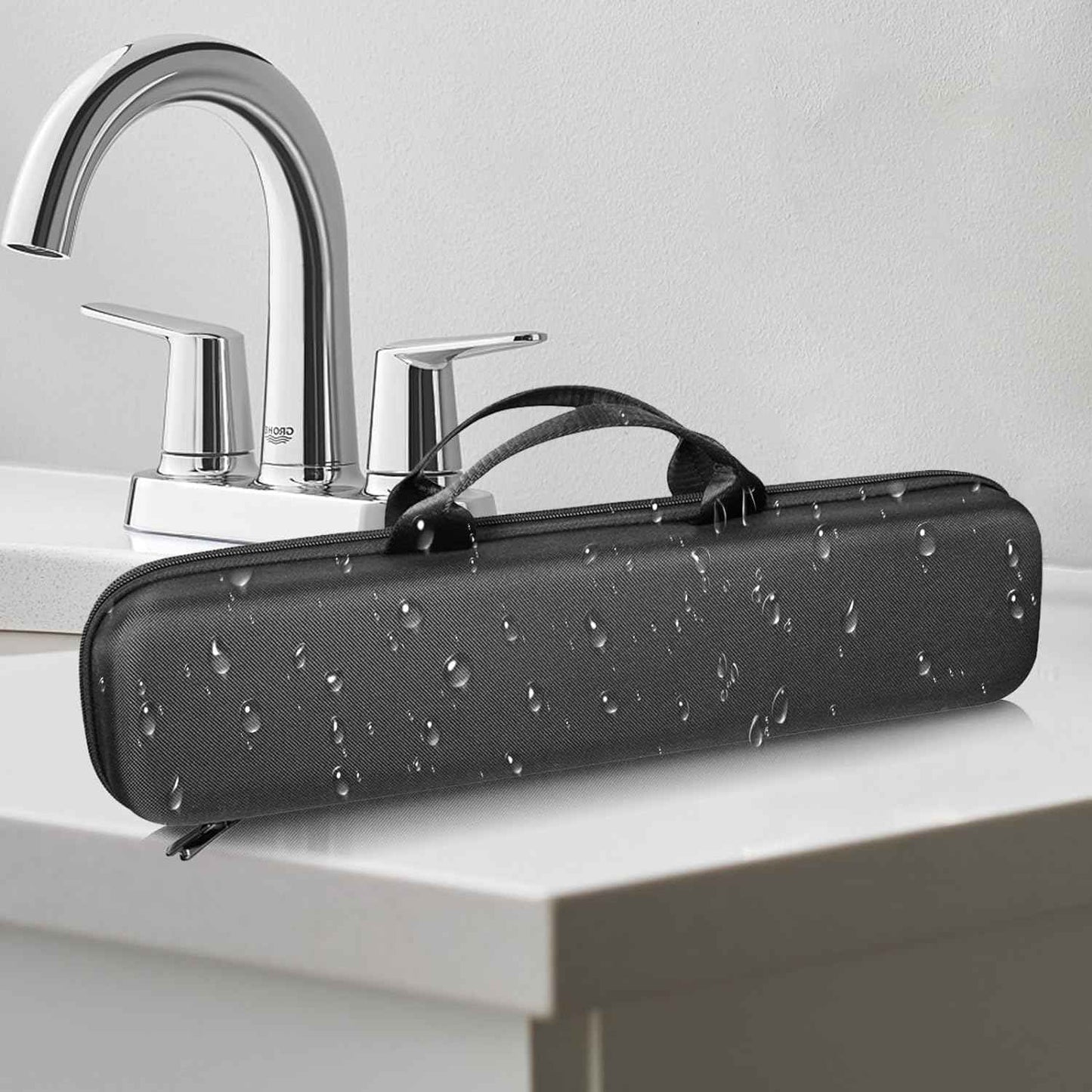 WINZEDGE Travel Carrying Case Compatible with Dyson Airstrait/Hair Straightener, Airstrait HT01 Accessories Tools Hard Case, Waterproof Storage Bag - Black (Black)