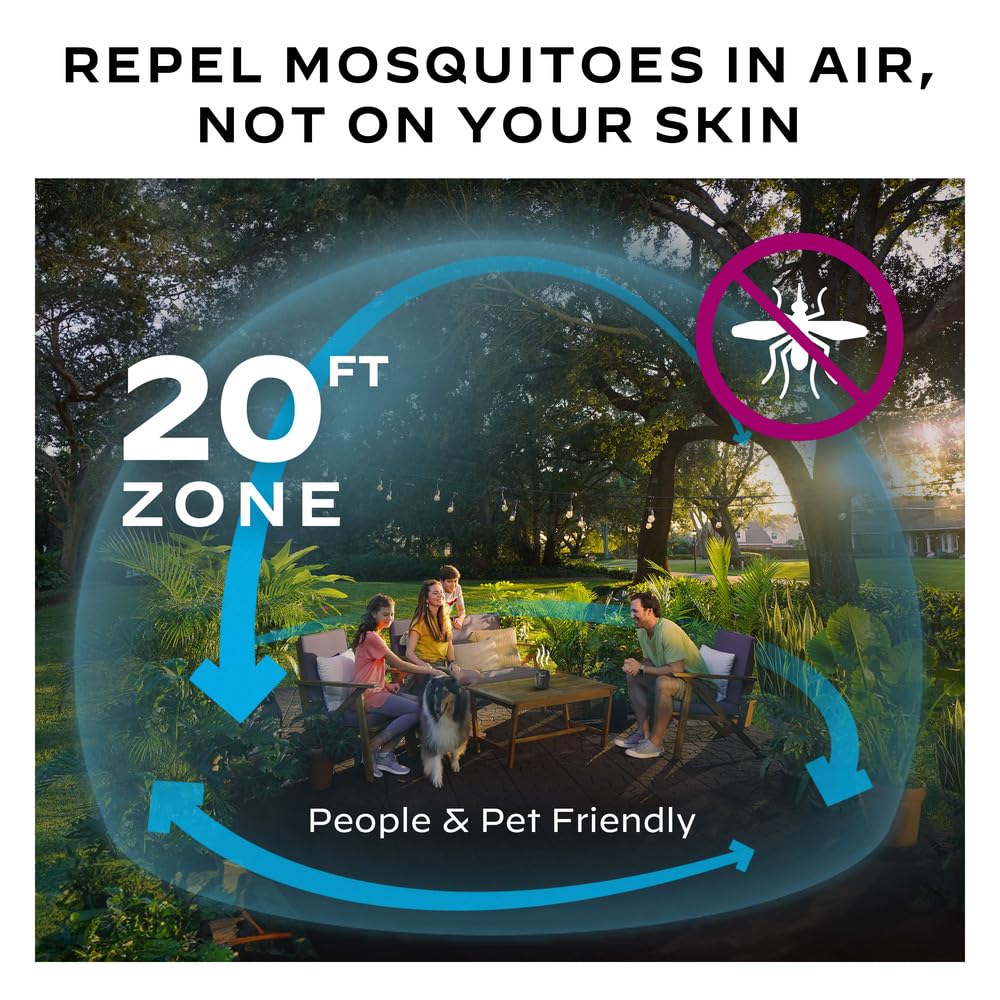 Thermacell Patio Shield E55 Mosquito Repellent E-Series Rechargeable Repeller; 20' Mosquito Protection Zone; Includes 12-Hour Repellent Refill; No Spray, Flame or Scent; Bug Spray Alternative