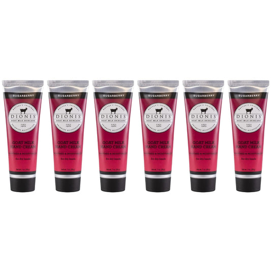 Dionis - Goat Milk Skincare Sugarberry Scented Hand Cream (1 oz) - Set of 6 - Made in the USA - Cruelty-free and Paraben-free